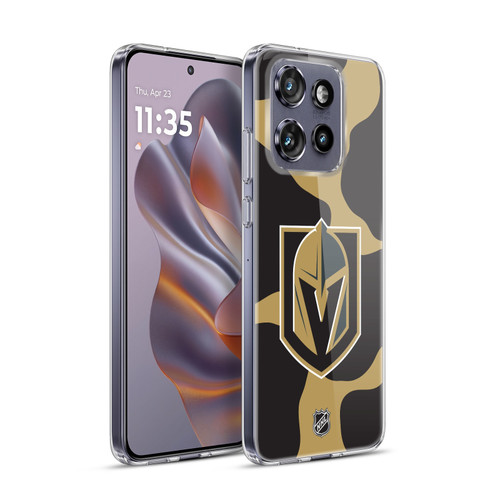 NHL Vegas Golden Knights Cow Pattern Soft Gel Case for Motorola Edge 50 Neo