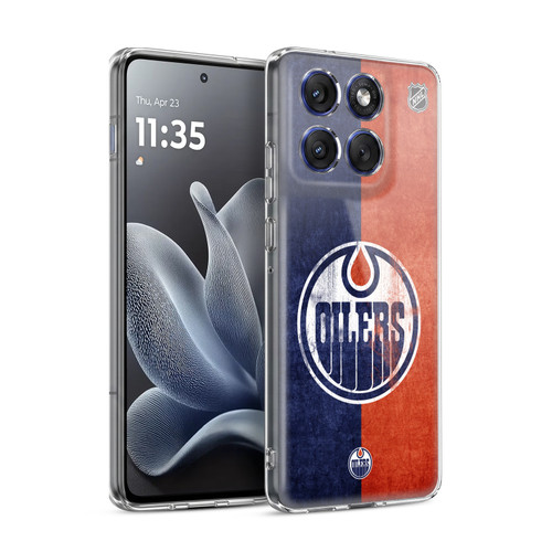 NHL Edmonton Oilers Half Distressed Soft Gel Case for Motorola Edge 70