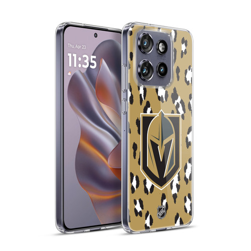 NHL Vegas Golden Knights Leopard Pattern Soft Gel Case for Motorola Edge 50 Neo