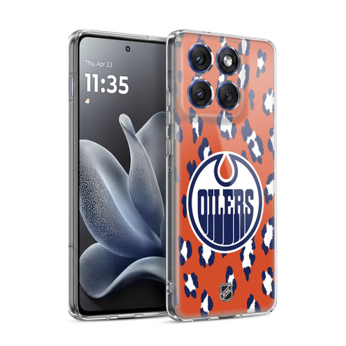 NHL Edmonton Oilers Leopard Pattern Soft Gel Case for Motorola Edge 70