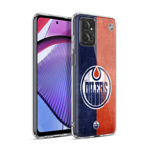 NHL Edmonton Oilers Half Distressed Soft Gel Case for Motorola Moto G Power (2023)