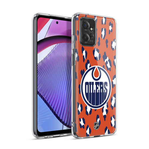 NHL Edmonton Oilers Leopard Pattern Soft Gel Case for Motorola Moto G Power (2023)