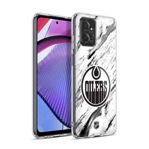 NHL Edmonton Oilers Marble Soft Gel Case for Motorola Moto G Power (2023)