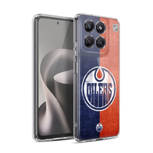 NHL Edmonton Oilers Half Distressed Soft Gel Case for Motorola Moto G37 Power
