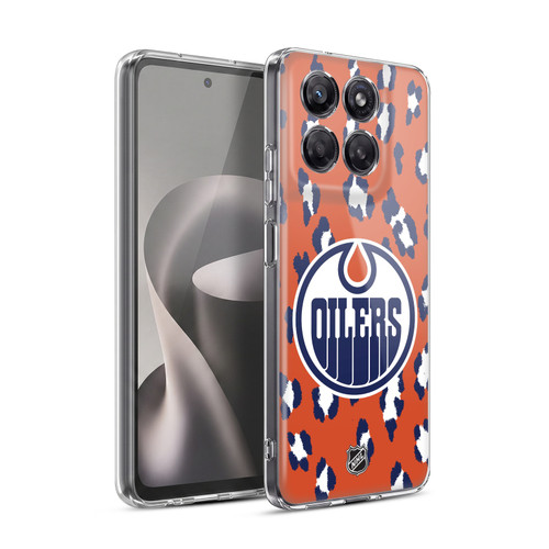 NHL Edmonton Oilers Leopard Pattern Soft Gel Case for Motorola Moto G37 Power