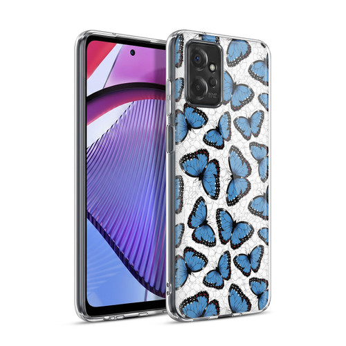 Katerina Kirilova Floral Patterns Blue Butterflies Soft Gel Case for Motorola Moto G Power (2023)