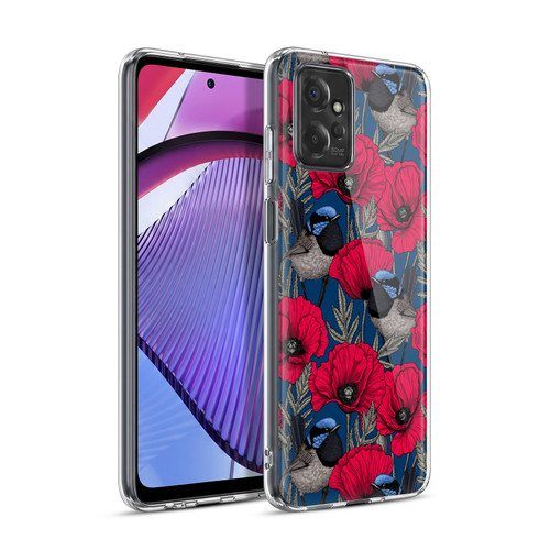 Katerina Kirilova Floral Patterns Fairy Wrens & Poppies Soft Gel Case for Motorola Moto G Power (2023)