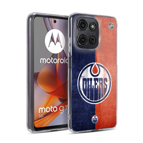 NHL Edmonton Oilers Half Distressed Soft Gel Case for Motorola Moto G75