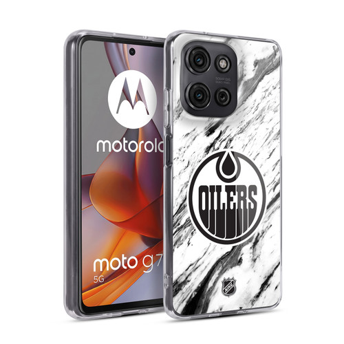 NHL Edmonton Oilers Marble Soft Gel Case for Motorola Moto G75