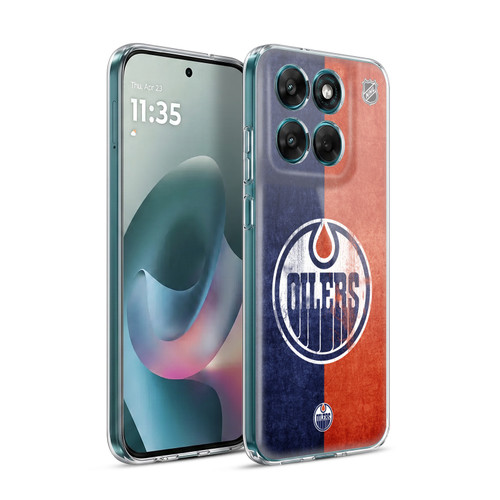 NHL Edmonton Oilers Half Distressed Soft Gel Case for Motorola Moto G77