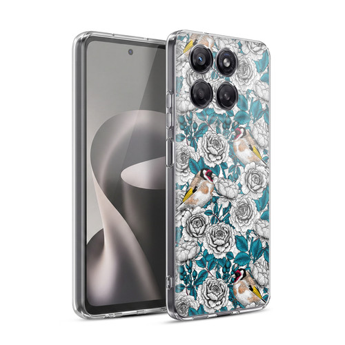 Katerina Kirilova Floral Patterns White Rose & Birds Soft Gel Case for Motorola Moto G37 Power