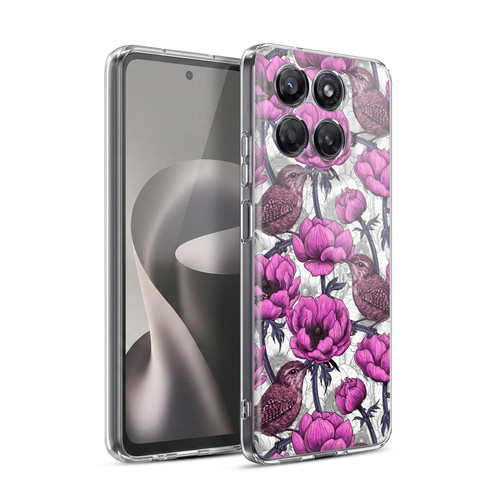 Katerina Kirilova Floral Patterns Wrens In Anemone Garden Soft Gel Case for Motorola Moto G37 Power