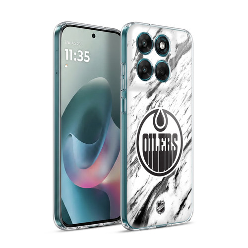 NHL Edmonton Oilers Marble Soft Gel Case for Motorola Moto G77