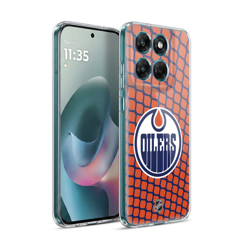 NHL Edmonton Oilers Net Pattern Soft Gel Case for Motorola Moto G77