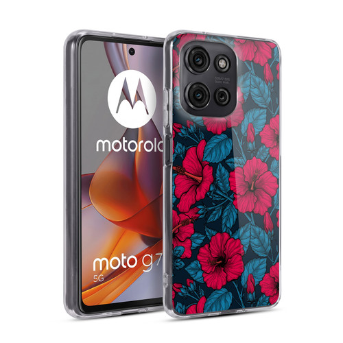 Katerina Kirilova Floral Patterns Night Peony Garden Soft Gel Case for Motorola Moto G75