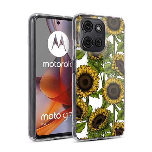 Katerina Kirilova Floral Patterns Sunflowers Soft Gel Case for Motorola Moto G75