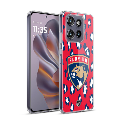 NHL Florida Panthers Leopard Pattern Soft Gel Case for Motorola Edge 50 Neo
