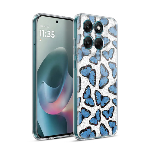 Katerina Kirilova Floral Patterns Blue Butterflies Soft Gel Case for Motorola Moto G77