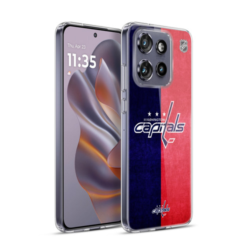 NHL Washington Capitals Half Distressed Soft Gel Case for Motorola Edge 50 Neo