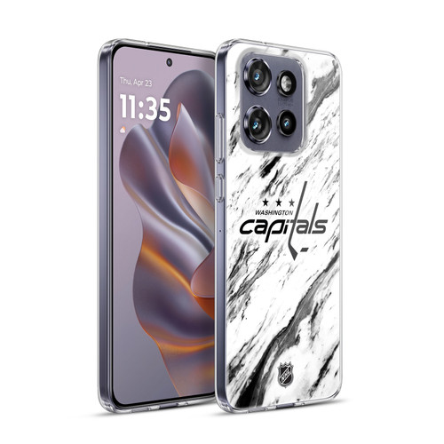 NHL Washington Capitals Marble Soft Gel Case for Motorola Edge 50 Neo