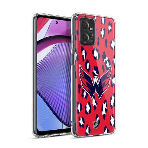 NHL Washington Capitals Leopard Pattern Soft Gel Case for Motorola Moto G Power (2023)