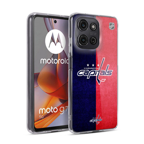 NHL Washington Capitals Half Distressed Soft Gel Case for Motorola Moto G75