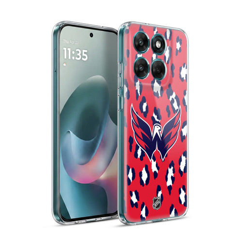 NHL Washington Capitals Leopard Pattern Soft Gel Case for Motorola Moto G77