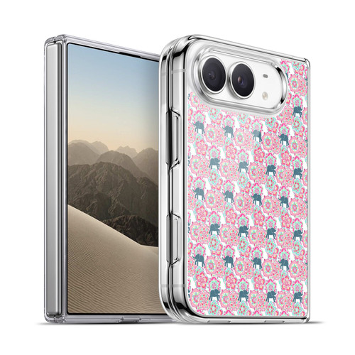 Micklyn Le Feuvre Animals Tiny Elephants In Fields Of Flowers Soft Gel Case for Apple iPhone Duo