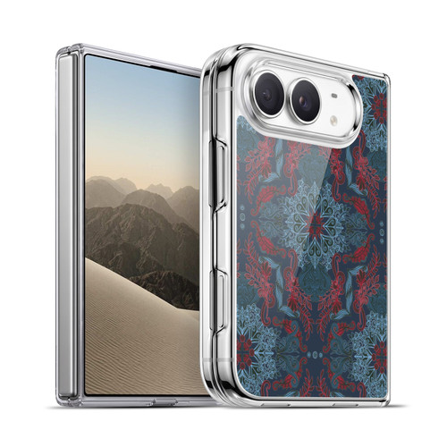 Micklyn Le Feuvre Mandala Fancy Navy Blue and Red Soft Gel Case for Apple iPhone Duo