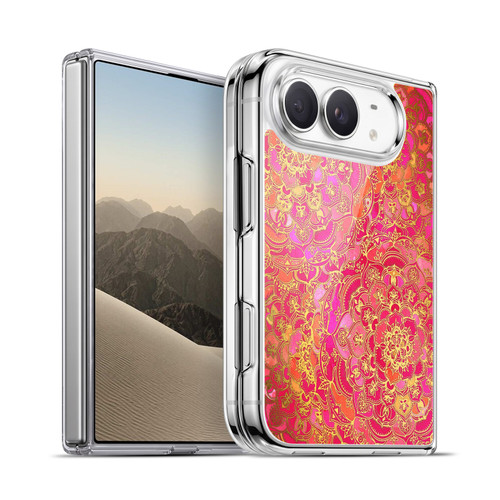 Micklyn Le Feuvre Mandala Hot Pink Gold and Orange Soft Gel Case for Apple iPhone Duo