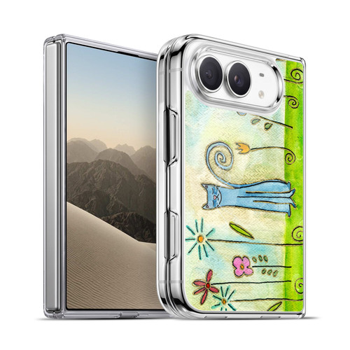 Wyanne Cat Blue Cat In The Flower Garden Soft Gel Case for Apple iPhone Duo