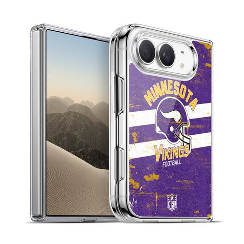 NFL Minnesota Vikings Logo Art Helmet Distressed Soft Gel Case for Apple iPhone Duo