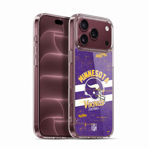 NFL Minnesota Vikings Logo Art Helmet Distressed Soft Gel Case for Apple iPhone 18 Pro Max