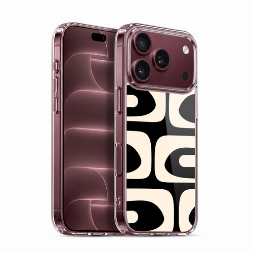 Kierkegaard Design Studio Retro Abstract Patterns Modern Piquet Black Cream Soft Gel Case for Apple iPhone 18 Pro