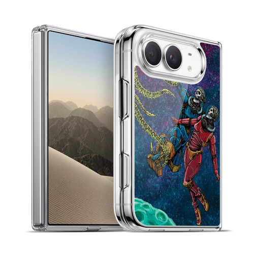 David Lozeau Colourful Grunge Astronaut Space Couple Love Soft Gel Case for Apple iPhone Duo