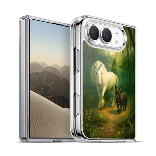 Klaudia Senator French Bulldog Unicorn Forest Soft Gel Case for Apple iPhone Duo