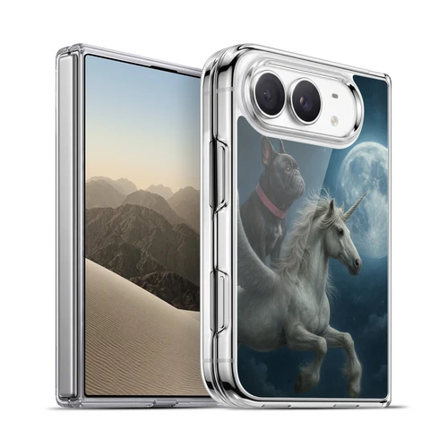 Klaudia Senator French Bulldog Unicorn Night Soft Gel Case for Apple iPhone Duo