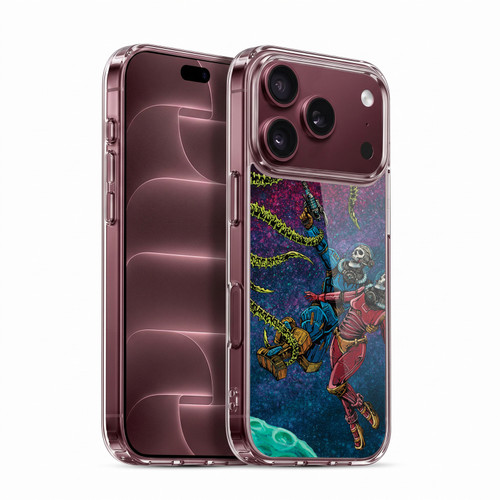 David Lozeau Colourful Grunge Astronaut Space Couple Love Soft Gel Case for Apple iPhone 18 Pro