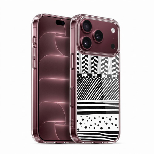 Head Case Designs Black And White Doodle Patterns Horizontal Mix Soft Gel Case for Apple iPhone 18 Pro