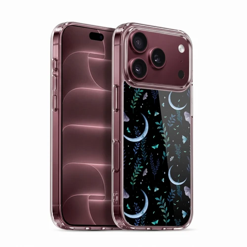 Episodic Drawing Art Moth Garden Pattern Soft Gel Case for Apple iPhone 18 Pro