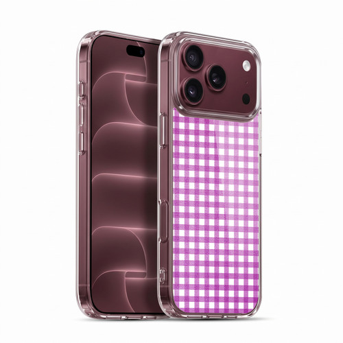 Head Case Designs Gingham-Patterns Purple Soft Gel Case for Apple iPhone 18 Pro Max