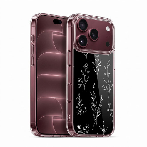 Anis Illustration Wildflowers Black Soft Gel Case for Apple iPhone 18 Pro