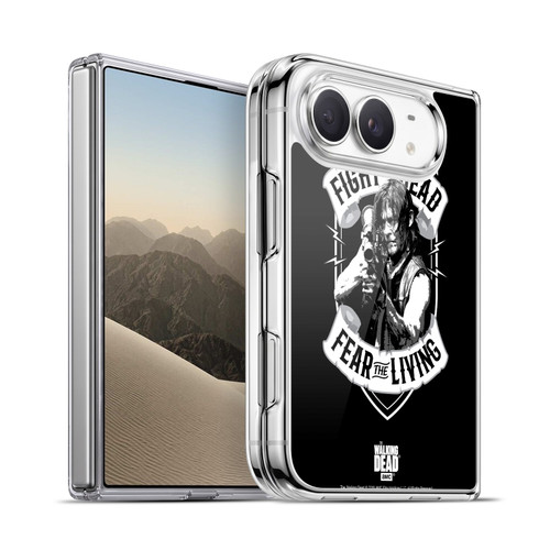 AMC The Walking Dead Daryl Dixon Biker Art RPG Black White Soft Gel Case for Apple iPhone Duo