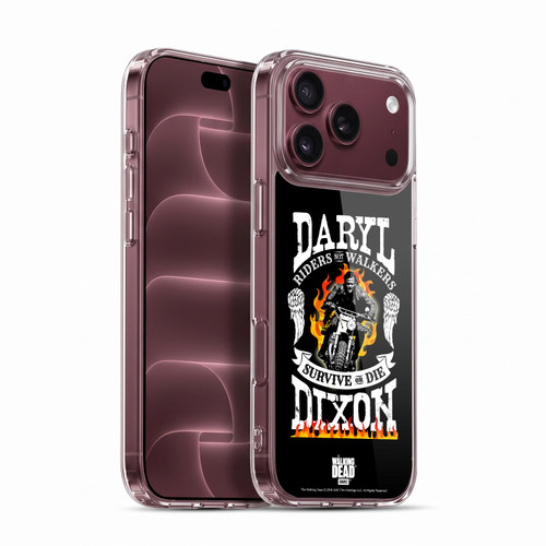 AMC The Walking Dead Daryl Dixon Biker Art Motorcycle Flames Soft Gel Case for Apple iPhone 18 Pro Max