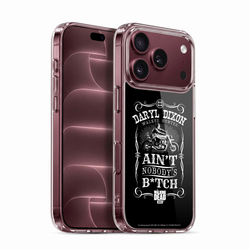 AMC The Walking Dead Daryl Dixon Biker Art Motorcycle Black White Soft Gel Case for Apple iPhone 18 Pro