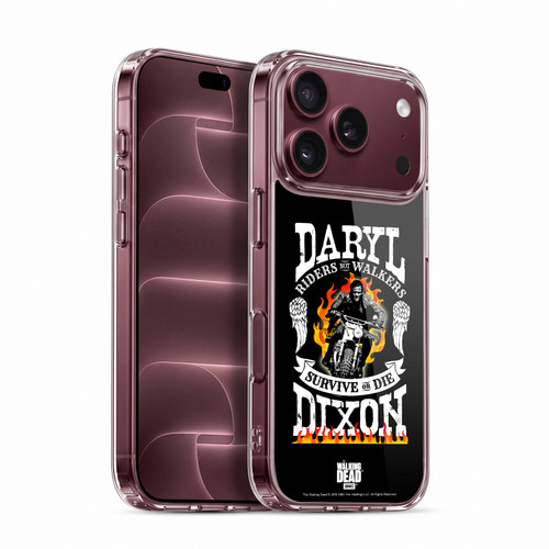 AMC The Walking Dead Daryl Dixon Biker Art Motorcycle Flames Soft Gel Case for Apple iPhone 18 Pro
