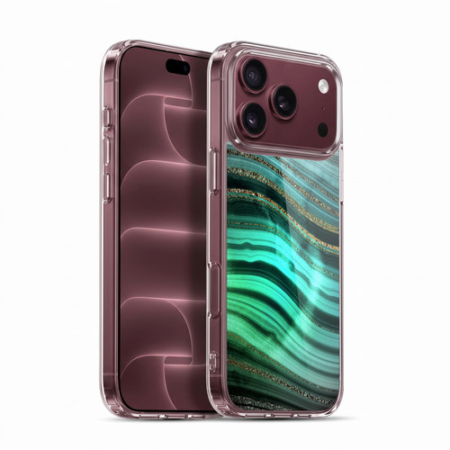 UtArt Malachite Emerald Glitter Gradient Soft Gel Case for Apple iPhone 18 Pro Max