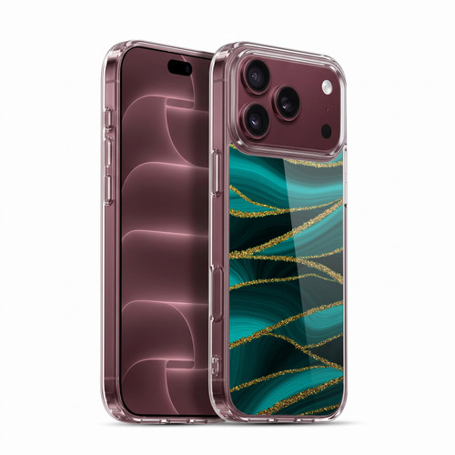 UtArt Malachite Emerald Turquoise Shimmers Soft Gel Case for Apple iPhone 18 Pro Max