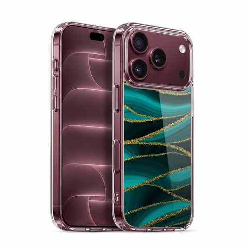 UtArt Malachite Emerald Turquoise Shimmers Soft Gel Case for Apple iPhone 18 Pro