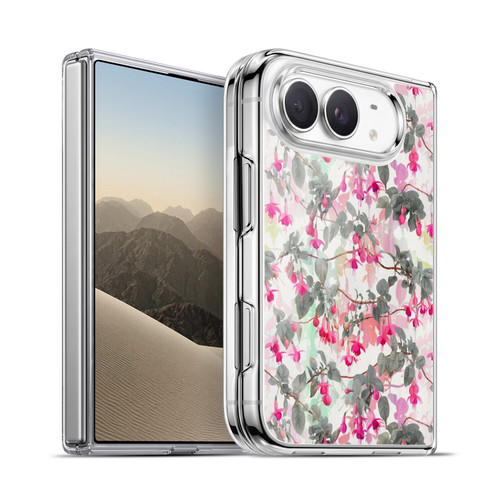 Micklyn Le Feuvre Florals 2 Rainbow Fuchsia Floral Pattern Soft Gel Case for Apple iPhone Duo